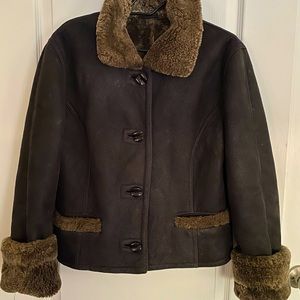 Hide Society Chocolate shearling Jacket size 12